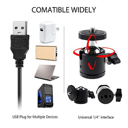 LED Ring Light with Stretchable Tripod Stand Selfie Stick, 6-inch Dimmable Floor/Table Annular Lamp for Selfie, Makeup, Live Stream, YouTube, Vlog, Camera/Phone Video Shooting USB Plug - color: Black-6''