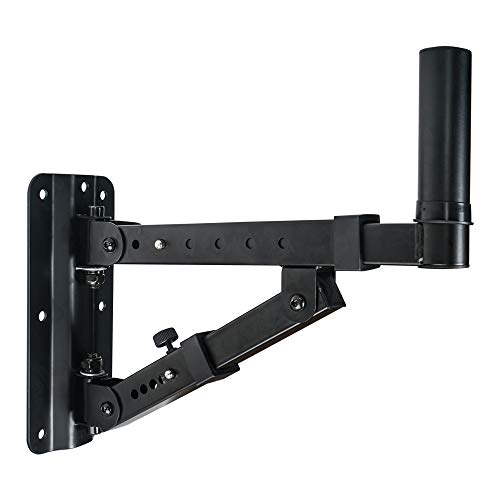 Sound Town 2-Pack Adjustable Wall Mount Speaker Brackets with 180-degree Swivel (STWSD-048B) - size: 2-Pack 35mm Wall Mount, 180° Swivel, 20° Tilt
