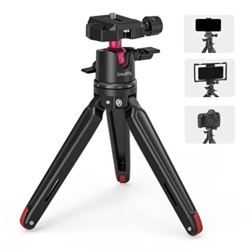 SmallRig Mini Tripod for Camera, Updated Desktop Tabletop Tripod with Arca-Type Compatible QR Plate, 360° Ball Head and 1/4 Screws Portable for Compact Cameras DSLRs, Phone, Gopro - BUT2664 - style: 1