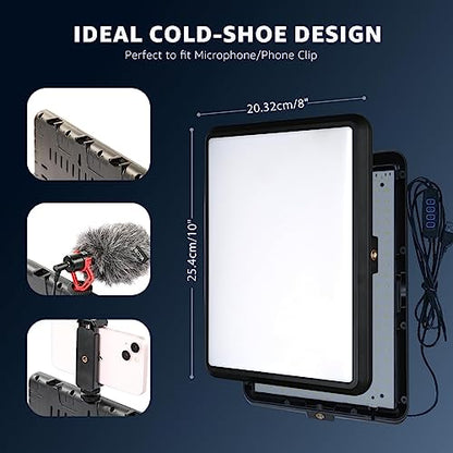 NiceVeedi 15w Photography Lighting Panel, 2800-6500K Dimmable Studio Light, USB Powered Video Lighting for Video Recording/Photography/Tiktok/Streaming/Content Creat