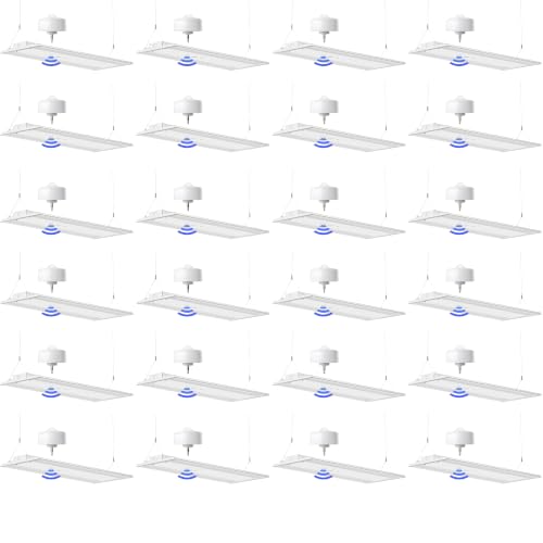 24 Pack 400W Linear High Bay LED Shop Lights with Motion Sensor,UL | 4FT Adjustable Wattage 400/320/240/100W, 120-277V 0-10V Dimmable 5000K, Commercial Grade for Warehouse Workshop - color: 5000K/24 Pack+Sensor, size: 400W