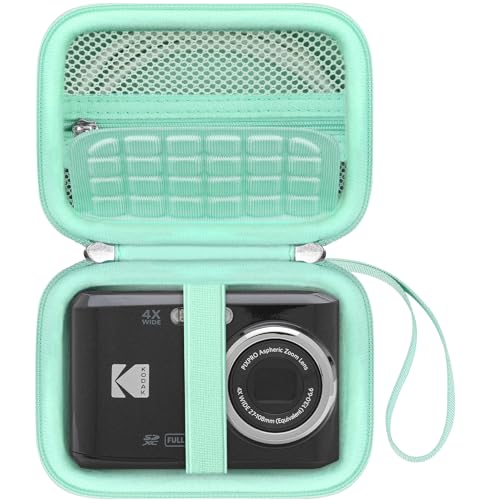 Canboc Carrying Case for Kodak PIXPRO FZ55/ FZ45 16MP Digital Camera, FZ45 Video Vlogging Camera Bag, Mesh Pocket fit Cable, SD Card, Mint Green (Case Only) - color: Small-Mint Green