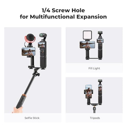 K&F CONCEPT Phone Holder Mount for DJI Osmo Pocket 3 Creator Combo Accessories, Angle Adjustable Mobile Phone Clip Expansion Mount with 1/4" Screw and Cold Shoe, Fit for Tripod and Selfie Stick
