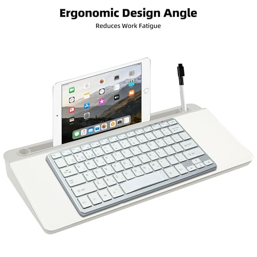 Desktop Whiteboard, Glass Dry Erase Board, Desk Board Buddy,Computer Keyboard Stand,Desk Whiteboard Organizer for Home,Office,School Supplies(White) - color: White