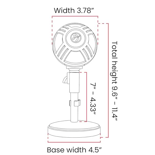 Arozzi - Sfera PRO Professional Grade Gaming/Streaming/Office USB Microphone - Cardioid, Cardioid -10dB, and Omnidirectional Polar Patterns, Boom Arm Compatible - Black