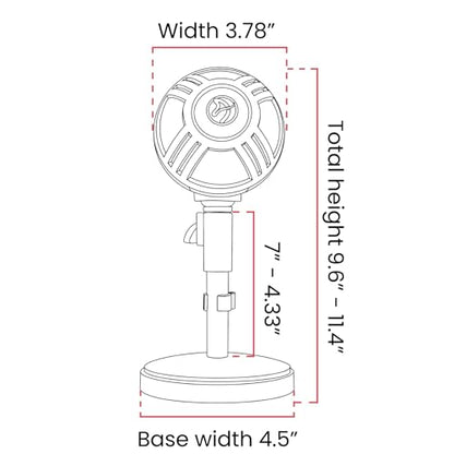 Arozzi - Sfera PRO Professional Grade Gaming/Streaming/Office USB Microphone - Cardioid, Cardioid -10dB, and Omnidirectional Polar Patterns, Boom Arm Compatible - Black