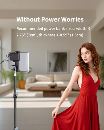 Large Screen Teleprompter Holder for Tablet & Phone with 70.8" Extendable Tripod, Dual Device Design, Compatible with iPad/iPhone/Samsung and More. Perfect for Live Streaming/Video Recording - size: holder with 70.8-inch tripod