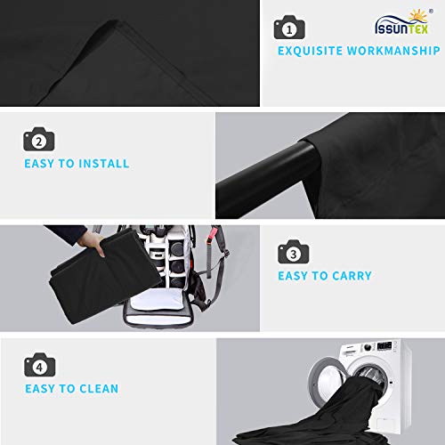 ISSUNTEX 10X20 ft Background Muslin Backdrop, Photo Studio, Collapsible High Density Screen for Video Photography and Television-Black - color: Black, size: 10X20 ft