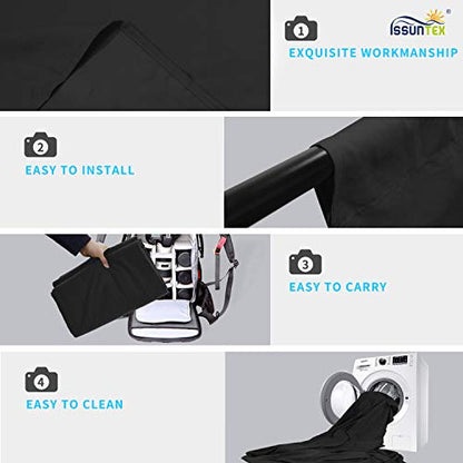 ISSUNTEX 10X20 ft Background Muslin Backdrop, Photo Studio, Collapsible High Density Screen for Video Photography and Television-Black - color: Black, size: 10X20 ft
