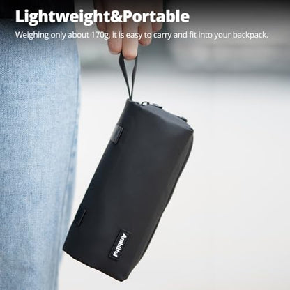 AMBITFUL ZOOM P1 Storage Case for DJI Osmo Pocket 3/4/360, Waterproof PU Leather Carrying Bag, Multi-Layer Large Capacity Travel Pouch, Shoulder Strap Compatible, 170g Compact