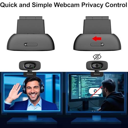 1080P Webcam for PC Laptop MacBook Computer Desktop, with Microphone & Privacy Cover & USB C Adapter