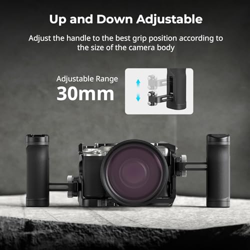 SmallRig Mini Side Handle for 1/4"-20 Threaded Holes, Camera Cage Handle for Left or Right Hand, Up and Down Adjustable, with Built-in Cold Shoe & Threaded Hole - 4755 - style: 1/4''-20 Screws
