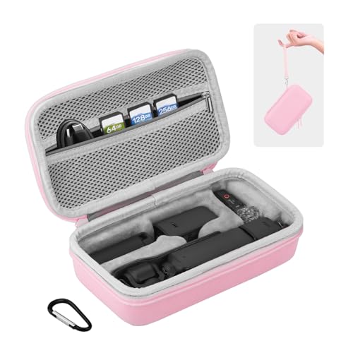 BRDRC Osmo Pocket 3 Case, For Xtra Muse Portable Carrying Bag Protective Hard Storage Bag for DJI Osmo Pocket 3 Creator Combo/Xtra Muse Camera Accessories with Wrist and Carabiner (Pink) - color: Pink