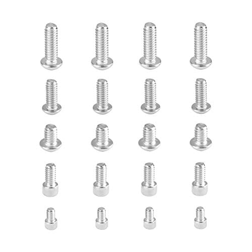 CAMVATE 1/4"-20 Stainless Steel Screw(20 pcs,1/4"-20 /9mm/13mm/16mm/19mm)