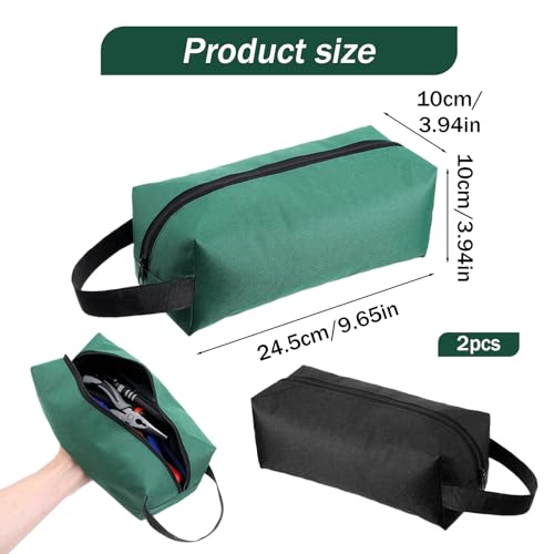 Yuanchu 2 Pcs Canvas Tool Pouch, Multi-Purpose Zipper Tool Bag Small Tool Organizer Screwdriver Tool Bag Set For Storage Electrician Tools