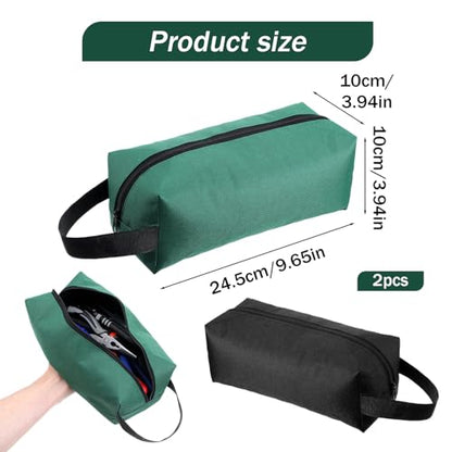 Yuanchu 2 Pcs Canvas Tool Pouch, Multi-Purpose Zipper Tool Bag Small Tool Organizer Screwdriver Tool Bag Set For Storage Electrician Tools