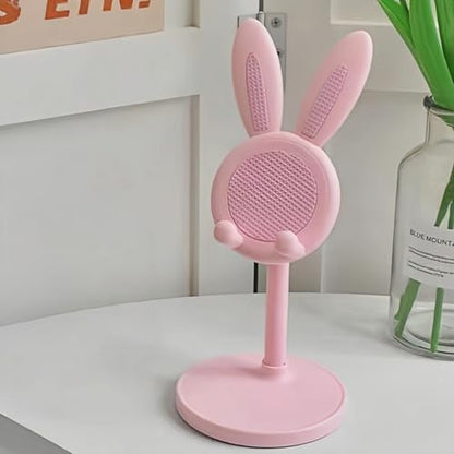 Creative Bunny Phone Stand, Adjustable Desktop Holder for Selfie, Live Streaming, and Watching Videos, Stretchable, Cute Rabbit Design, for Smartphones