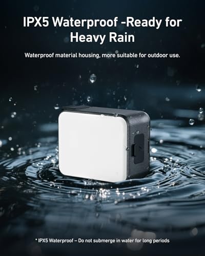 TELESIN Vlogging Light Mini LED Action Camera Video Light Magnetic Photography Fill Lighting for DJI Osmo Action 6 Action 5 Pro 4/3 Camera Cage Accessories