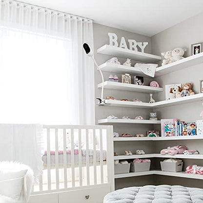 Gooseneck Baby Monitor Mount for Motorola, Owlet, VAVA, Arlo Baby Monitor and Most Universal Baby Security Camera, Flexible Baby Camera Holder Without Tools or Wall Damage - White