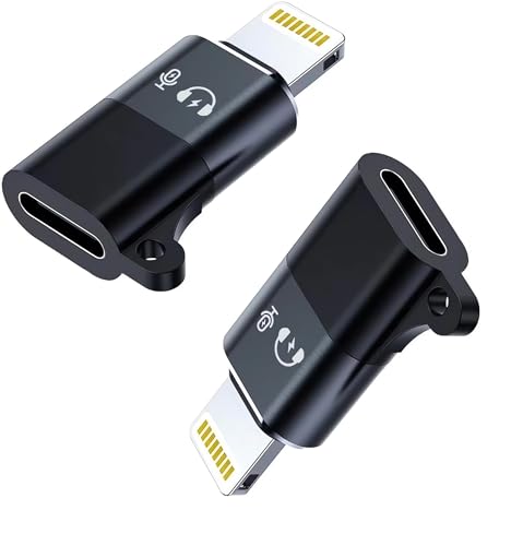 Lightning Male to USB C Female Headphones Adapter,2Pack [Apple MFi Certified] USB Type C Aux Audio Adapter Connector Dongle for iPhone 14/13/12/11/8/7/Plus/Pro Max/6/5 iPad Sound Recordi No Calling - color: Black