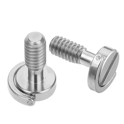 2PCS 1/4-20 Thread D-Ring Stainless Steel Camera Fixing Screws, Tripod Camera Mount Screw for Camera Holder Fixing Screw, Quick Release Plate Mounting and Attachment Screws