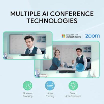 Yealink UVC40 E2 USB Conference Room Camera System 4K Video Conference Camera 120° Wide-Angle Lens 8 Microphone 5W High-Fidelity Speaker Auto Framing Speaker Tracking Compatible with Microsoft, Zoom