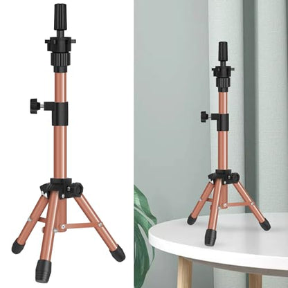 ZQIAN BEAUTY 25 Inch Wig Stand Tripod, Adjustable Mannequin Head Stand, Wig Head Stand for Training Heads And Canvas Block Head (Latte, Mannequin Head Not Included) - color: Latte, size: 25 Inch