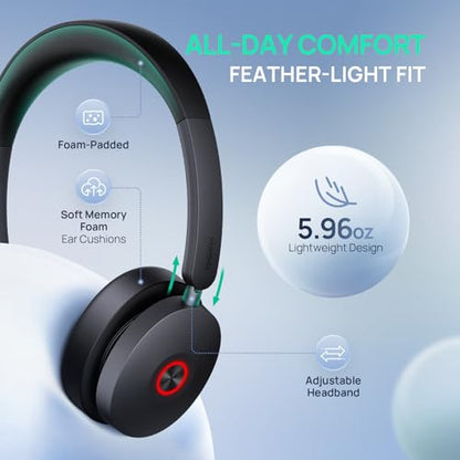 Yealink UH48 ANC Wired USB-C/A Headset with 6 AI Noise Canceling Microphones, Teams & Zoom Certified, Dual ear Headphones Comfort for Remote Work and Home Office, Play & Plug for Laptop/Phone/Computer
