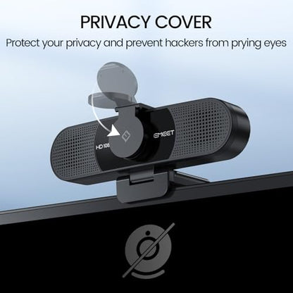 EMEET C960 1080P Webcam with Microphone, 2 Mics, 90° FOV, USB Type-A & A-to-C Adapter, Fixed Focus, Plug&Play Computer Camera for Zoom/Teams/Facetime/YouTube/Google Meet/Switch 2 Camera, 2025 Version - style: 1080P Updated