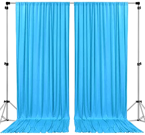 AK TRADING CO. 10 feet x 10 feet Polyester Backdrop Drapes Curtains Panels with Rod Pockets - Wedding Ceremony Party Home Window Decorations - Turquoise - color: Turquoise, size: 60"W x 120"L (Pack of 2)