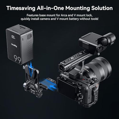 SmallRig Foldable V Mount Battery Plate, Tool-Free, All-in One Mounting Solution for Mirrorless/DSLR Cameras, with Modular Plate for Arca, Compact Camera Video Rig, for NEEWER V Mount Battery PS099E - style: Basic