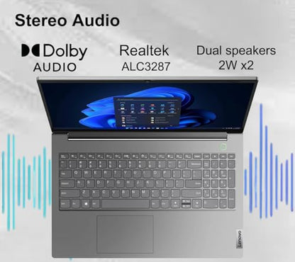 Lenovo ThinkBook 15 Gen 4 Business Laptop (15.6" FHD Anti-Glare, Intel 10-Core i7-1255U, 40GB RAM, 1TB SSD), Thunderbolt 4, Fingerprint, 1080p Webcam, Ethernet, Wi-Fi 6, Win 11 Pro w/Copilot, Grey - size: 40GB|1TB SSD, style: Core i7