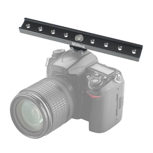 Dual Cold Shoe Extension Bar, Cold Shoe Splitter, 18cm Extension Rail Bracket Bar 1/4" Screw Cold Shoe Mount for Flash Speedlite Video Light Microphone