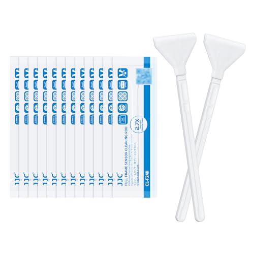 12pcs 24mm Full Frame Sensor Microfiber Cloth Cleaning Swab Cleaning Stick for Reflex & Mirrorless Digital Camera CCD CMOS Disposable Camera Sensor Swab Kit