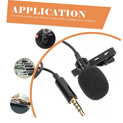 High Sensitivity Lavalier Lapel Microphone Recording Mic with Sturdy Clip for Meeting Interview Vlog Live Broadcast and Laptop Use