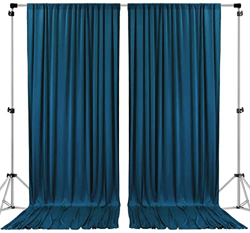 AK TRADING CO. 10 feet x 10 feet Dark Teal IFR Polyester Backdrop Drapes Curtains Panels with Rod Pockets - Wedding Ceremony Party Home Window Decorations - color: Dark Teal, size: 60"W x 120"L (Pack of 2)