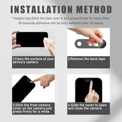 Front Camera Cover Compatible for iPhone 17 Pro Max/ 17 Pro/17 Air/17,Webcam Cover Protect Privacy and Security,Not Affect Face ID,Strong Adhesive-Black-Updated Version - color: Black
