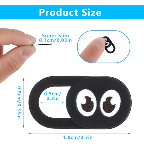 Thin Webcam Cover Slide, 8PCS Phone Camera Cover Laptop Camera Blocker Slider Strong Adhesive Protect Privacy Security Compatible with Tablet Desktop PC Smartphones(Eye) - color: Eye