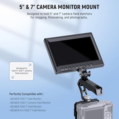 NEEWER Field Monitor Mount Holder with Cold Shoe Adapter 360 Swivel 180 Tilt Anti Twist Screw/Cleaning Cloth, Compatible with Atomos Ninja 5"/7" Camera Monitor Compatible with SmallRig Cam Cage, MA019 - style: MA019