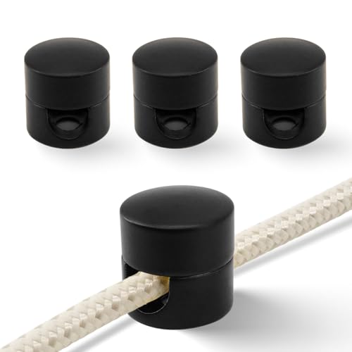 Cable Anchors for Desk Organization, Holders Lamp Hook for Fabric Electrical Cord, Clips for Home Decor, Office, Nightstand | Multi-Function, Modern - color: Matte Black