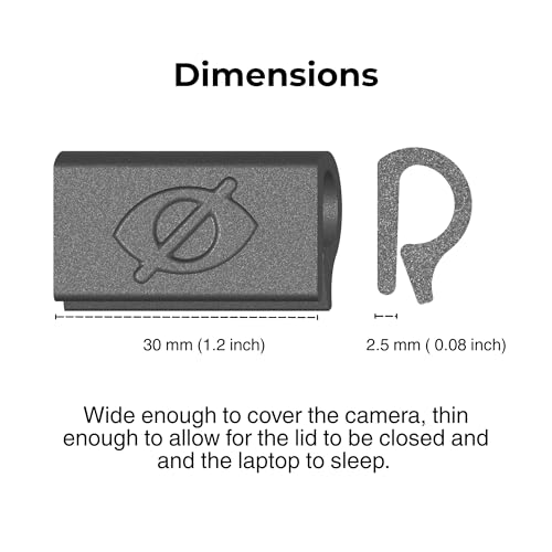 Webcam Cover Slide for Laptop, Made in the USA, Thin, Flexible, Push-On Camera Cover for MacBook, PC & Chromebook, No Adhesive, No Residue, 6 Pack