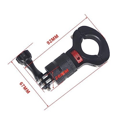 Motorcycle Handlebar Clip Holder 1/4 Screw Bicycle Bike Seatpost Clamp Compatible with Go-pro 11 ONE Action Camera Accessories (Black Red Set) - color: Black Red Set