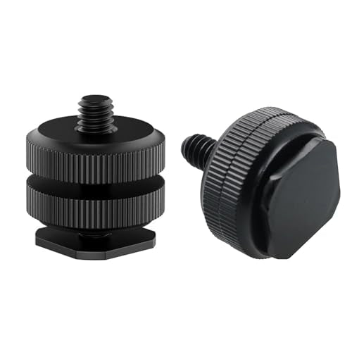 Camera Hot Shoe Mount(2 Pack) to 1/4"-20 Tripod Screw Adapter Flash Shoe Mount for DSLR Camera Rig - size: 2 Pack