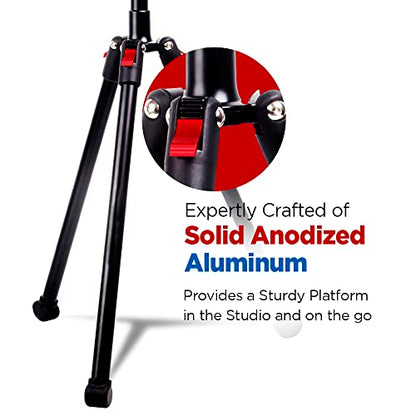Vidpro ST-90 VentureMaxx Professional 90-Inch Adjustable Stand - Lightweight Tripod Compatible with Cameras Camcorders Smartphones Ring Lights Microphones & More Includes Ball Head & Clamp