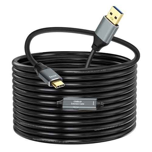 USB 3.0 A to C Data Transmission Cable 20ft, 5Gbps Super Speed USB 3.0 Cable Compatible with VR,Xbox,Laptop,Camera,Docking Station,SSD and More - size: 20ft