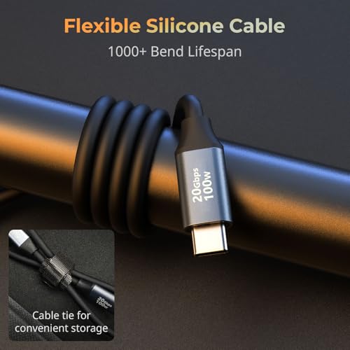 SMALLRIG USB C to USB C Data Cable 1.97ft/ 60cm (Straight to Angled) | USB-C to USB-C 3.2 Gen 2x2 cable, straight to angled, 20Gbps data transfer, 100W fast charging, for iPhone and cameras. - size: 1.97FT, style: Straight to Angled