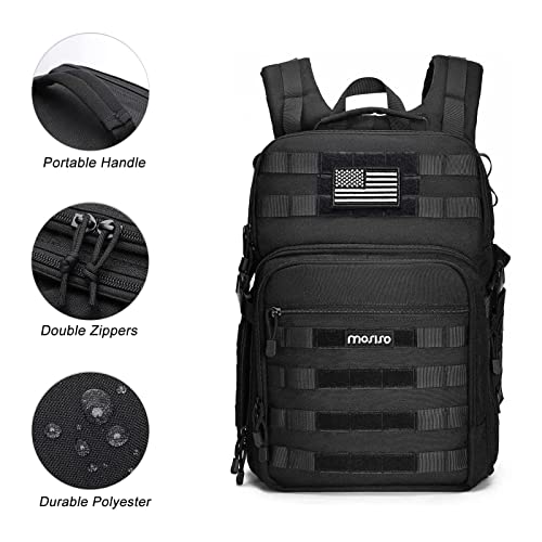MOSISO Camera Backpack, DSLR/SLR/Mirrorless Tactical Camera Bag Case with Laptop Compartment Compatible with Canon/Nikon/Sony, Black - color: Black