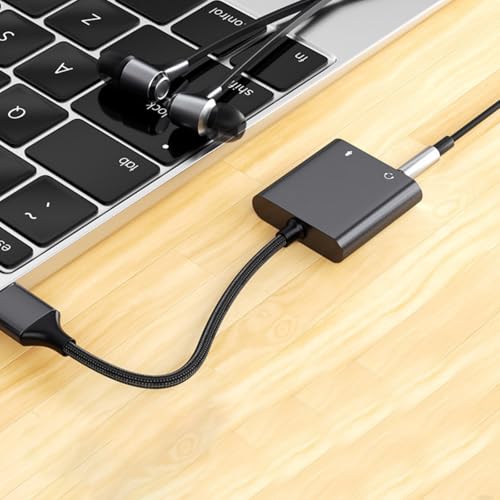 Multifunctional USB Sound Card Adapter Wire Headphone and Microphone Converter for Gaming Podcasting & Online Meetings Connection Cord