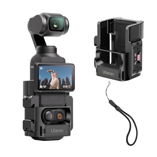 ULANZI PK-06 Expansion Adapter Accessories for DJI Osmo Pocket 3 - Aluminum Protective Cage Metal Bracket Mount with 1/4 Screw Holes/Gopro Adapter/Cold Shoe/Osmo Action Quick-Release