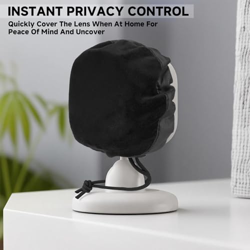 Homakover Indoor Security Camera Cover, Drawstring Cover Compatible for Blink Mini 2/TP-Link Tapo C100/Roku WDR & WiFi 6/Wyze Cam OG/Google 2025 Model, Black (2)